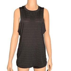 Zyia Womens Active Mesh Perforated Chill Tank Size Medium Black